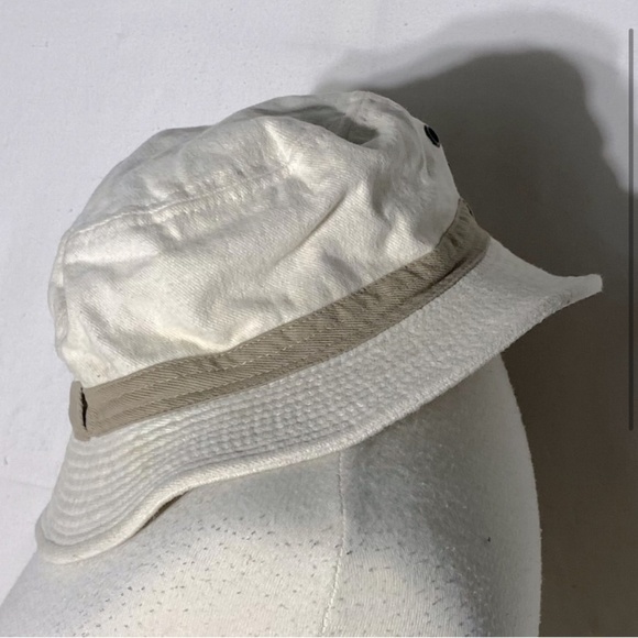 Vintage 90s Beige Cotton Bucket Hat - Picture 2 of 8